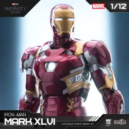 Fondjoy Anime Figure Iron Man MK46 Model Kit 1/12 Infinity Saga Ironman Mark 45 Mark 46 Assembly ABS Joint Movable Kids Toy Gift