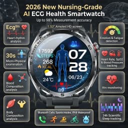 2026New Nursing-Grade AI ECG Smart Watch 1.53''Sapphire Glass Heart Rate Blood Lipid Uric Acid Monitor Bluetooth Call Smartwatch