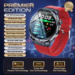 2026New Nursing-Grade AI ECG Smart Watch 1.53''Sapphire Glass Heart Rate Blood Lipid Uric Acid Monitor Bluetooth Call Smartwatch