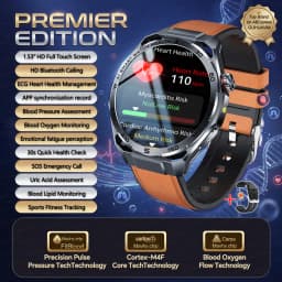 2026New Nursing-Grade AI ECG Smart Watch 1.53''Sapphire Glass Heart Rate Blood Lipid Uric Acid Monitor Bluetooth Call Smartwatch