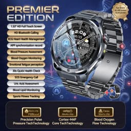 2026New Nursing-Grade AI ECG Smart Watch 1.53''Sapphire Glass Heart Rate Blood Lipid Uric Acid Monitor Bluetooth Call Smartwatch