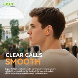 Acer Genuine Wireless Bluetooth Earphones, Semi-In-Ear Type, Latest 6.0 Chip with Stable Transmission, Coil Speaker for Directional Sound Transmission, High-Resolution Audio for Clear Calls