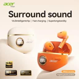 Acer Genuine Wireless Bluetooth Earphones, Semi-In-Ear Type, Latest 6.0 Chip with Stable Transmission, Coil Speaker for Directional Sound Transmission, High-Resolution Audio for Clear Calls