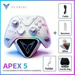 Flydigi Apex 5 Game Controller Wireless Tri-Mode Force Feedback Gamepads Elite Handle Hall Effect Pc Gamer Accessories E-sports
