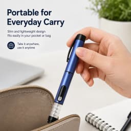 Adjustable V1 80 Unit Reusable Insulin Pen Peptide Pen Injector , Compatible with 3ml Cartridges, for Personal Research Home Use