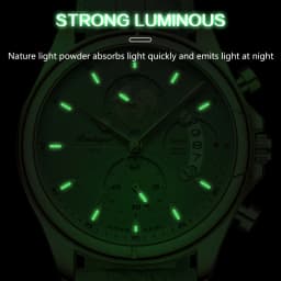 POEDAGAR Luxury Original Man Watch Chronograph Date Waterproof Men Wristwatch Leather Quartz Business Sports Men's Watches Reloj