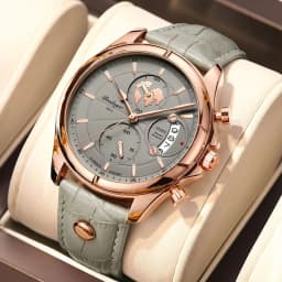 POEDAGAR Luxury Original Man Watch Chronograph Date Waterproof Men Wristwatch Leather Quartz Business Sports Men's Watches Reloj