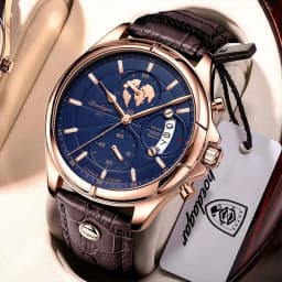 POEDAGAR Luxury Original Man Watch Chronograph Date Waterproof Men Wristwatch Leather Quartz Business Sports Men's Watches Reloj