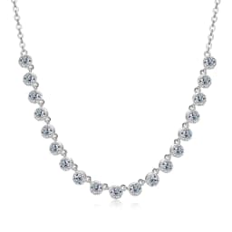 OXTAO Certified Moissanite Bubble-Style Necklace 3mm D VVS1 for Women Sweet U-Smile Pendant Necklace Jewelry 14K Gold Filled