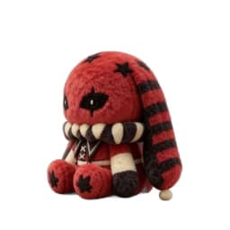 The Freak Circus Pierrot Rabbit Plush Toy Star Print Striped Long Ear Soft Stuffed Animal Home Decoration For Adult Collectors