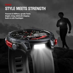 NEW 2025 Zeblaze Stratos 4 GPS Smartwatch 1.43" AMOLED Screen Compass Barometric Altimeter Flashlight Voice Calling Smart Watch