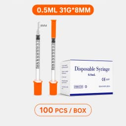 100/200pcs 1ml 0.5ml 30G 31G Pet Animal Dog Cat Disposable Syringe Plastic Veterinary Syringe With Needles Medical Supplies
