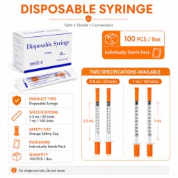 100/200pcs 1ml 0.5ml 30G 31G Pet Animal Dog Cat Disposable Syringe Plastic Veterinary Syringe With Needles Medical Supplies