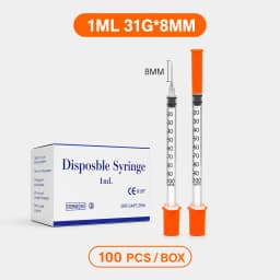 100/200pcs 1ml 0.5ml 30G 31G Pet Animal Dog Cat Disposable Syringe Plastic Veterinary Syringe With Needles Medical Supplies