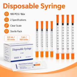 100/200pcs 1ml 0.5ml 30G 31G Pet Animal Dog Cat Disposable Syringe Plastic Veterinary Syringe With Needles Medical Supplies