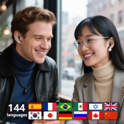 HLXZK 01 Bluetooth 5.4 Earphones AI Translator Earbuds OWS LCD Touch Screen Sport Wireless Headphones HD Stereo Sound Longlife