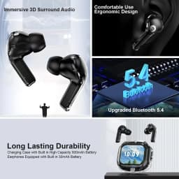 HLXZK 01 Bluetooth 5.4 Earphones AI Translator Earbuds OWS LCD Touch Screen Sport Wireless Headphones HD Stereo Sound Longlife