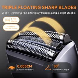 MAXGROOM 3 Floating Blade Electric Shaver IPX7 Waterproof Wet Dry Use Rechargeable LED Display Beard Razor for Men Travel