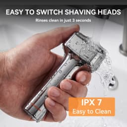 MAXGROOM 3 Floating Blade Electric Shaver IPX7 Waterproof Wet Dry Use Rechargeable LED Display Beard Razor for Men Travel