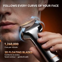 MAXGROOM 3 Floating Blade Electric Shaver IPX7 Waterproof Wet Dry Use Rechargeable LED Display Beard Razor for Men Travel
