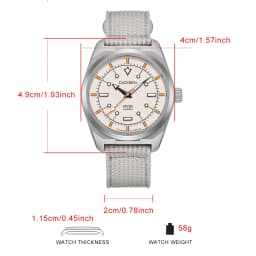 CADISEN TI-7 2026 NEW Autodyne Titanium Steel Automatic Mechanical Canvas Wristwatch MIYOTA 8215 Luminous Waterproof Man Watches