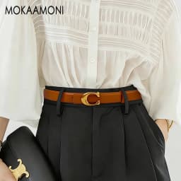 Luxury Belt for women with Adjustable C Buckle Design, for Jeans & Dresses, Y2K Style Soft Comfortable Waist Belt