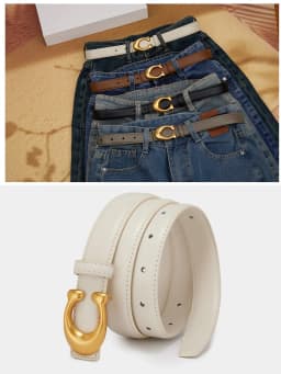 Luxury Belt for women with Adjustable C Buckle Design, for Jeans & Dresses, Y2K Style Soft Comfortable Waist Belt