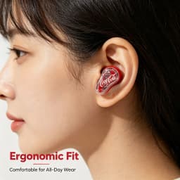 Coca-Cola T13lite Wireless Earbuds Bluetooth 5.4 TWS Earphones Noise Cancelling Sport Headphones 15H Playtime Bottle Cap Design