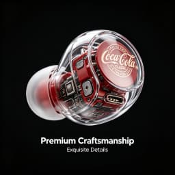 Coca-Cola T13lite Wireless Earbuds Bluetooth 5.4 TWS Earphones Noise Cancelling Sport Headphones 15H Playtime Bottle Cap Design