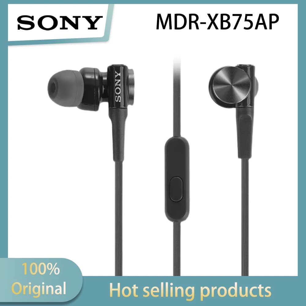 Sony high-end subwoofer MDR-XB75AP wired XB75AP in ear with microphone and remote control for mobile voice calls