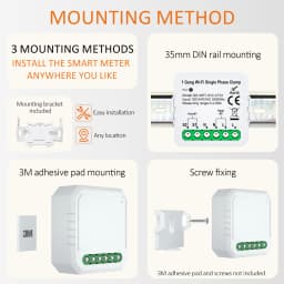 Tuya WiFi Smart Energy Meter AC100-240V 1/2CT Clamp App Control 80A Power Monitor Electricity Statistics