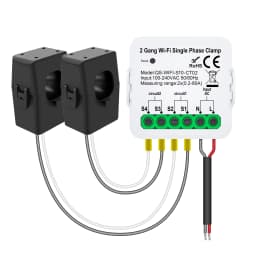 Tuya WiFi Smart Energy Meter AC100-240V 1/2CT Clamp App Control 80A Power Monitor Electricity Statistics
