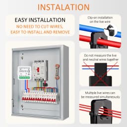 Tuya WiFi Smart Energy Meter AC100-240V 1/2CT Clamp App Control 80A Power Monitor Electricity Statistics