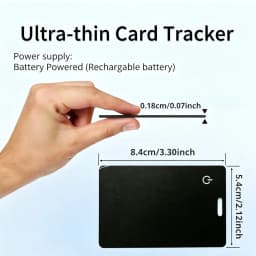 MFI Certified Wallet Tracking Card Works with Find My Rechargeable Tracker 0.07in Slim iPhone Item Finder for Purse