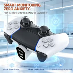 For PS5 Controller 2000mAh Type C Battery LED Display Play and ChargeExtended battery life charging pack Gaming Accessories