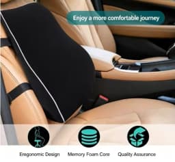 1pc Non-Slip Lumbar Support Pillow Memory Foam Relieve Back Pain Car Seat Waist Cushion Soft Comfortable For Office Home Car