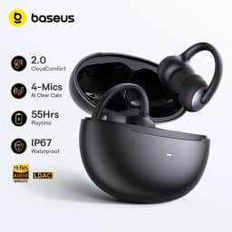 Baseus Bowie MC2 Open Ear Wireless Earbuds Bluetooth 6.0 Comfort Clip On Sport Earphone 4 Mic AI Clear Call Bass Boost Headphone