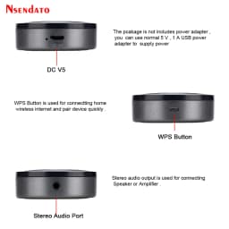 M5 AudioCast for Airplay Wireless Music Audio Speaker Receiver 2.4G WIFI Hifi Music for DLNA Airplay Adapter Spotify Streamer