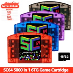 SC64 5000 in 1 N64 Open Source Game Cartridge with 16/32G Card For Nintendo 64 Video Game Console Support N64DD/SNES/GBC Game