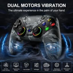 For Playstation5/PS5/PC RGB Wireless Controller,Gamepads W/Marco/Turbo Function PR/PL Program Keys Dual Vibration Game Joystick