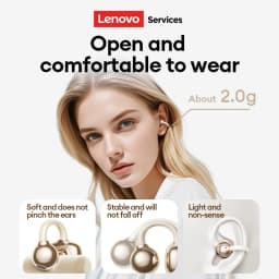 Lenovo RS103 Open Ear Clip Earring Earphones Wireless Bluetooth 6.0 Hifi Stereo Game Music Earbuds W Ear Ornaments Storage Bag