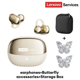 Lenovo RS103 Open Ear Clip Earring Earphones Wireless Bluetooth 6.0 Hifi Stereo Game Music Earbuds W Ear Ornaments Storage Bag
