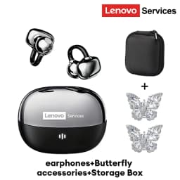 Lenovo RS103 Open Ear Clip Earring Earphones Wireless Bluetooth 6.0 Hifi Stereo Game Music Earbuds W Ear Ornaments Storage Bag