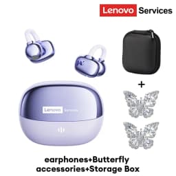 Lenovo RS103 Open Ear Clip Earring Earphones Wireless Bluetooth 6.0 Hifi Stereo Game Music Earbuds W Ear Ornaments Storage Bag