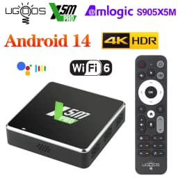 UGOOS X5M Pro Amlogic S905X5M Android 14 OS LPDDR4 Support Wifi6 1000M LAN 4K AV1 BT Google Voice Media Player TVBOX Set Top Box