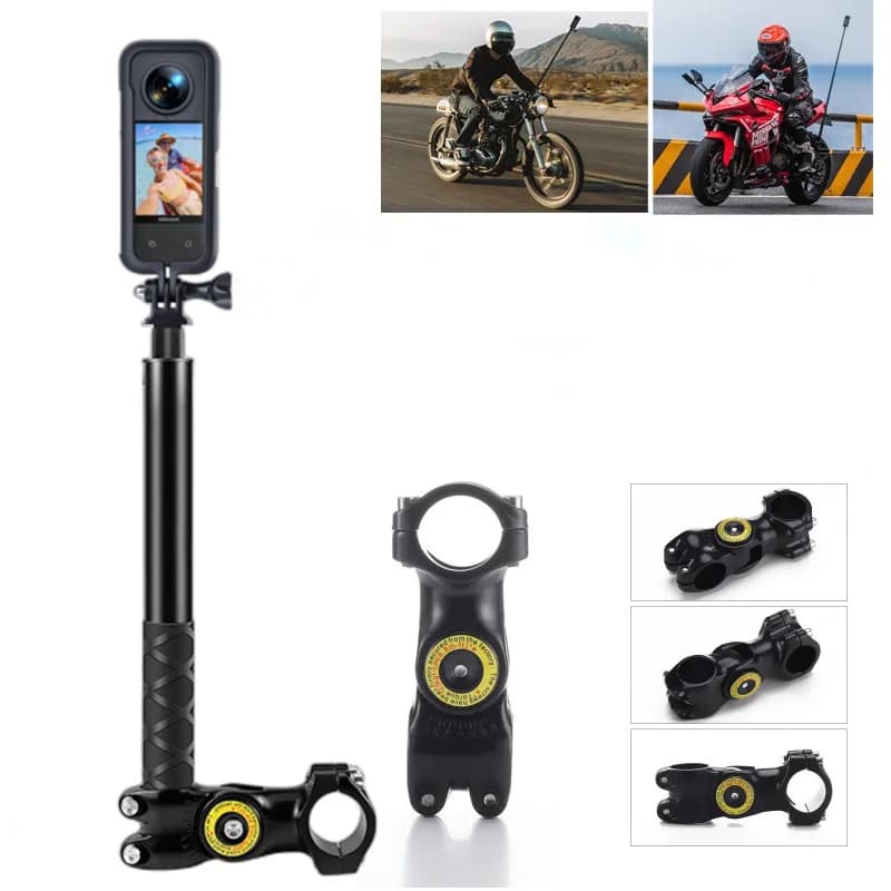 Bicycle Cameras Bracket For Insta360 X3 X4 Motorcycle Invisible Selfie Stick for GoPro13 12 11 DJI Action 3 4 5 Accessories