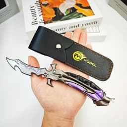 22cm Valorant Reaver 3.0 Butterfly Knife Metal Folding Model – Gaming Fan Training Toy, Craft Collectible, and Display Piece