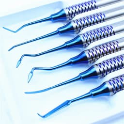 6pcs Dental Composite Resin Filling Spatula Titanium Plated Head Resin Filler Set Thick Handle Restoration Set Dental Instrument