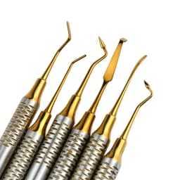 6pcs Dental Composite Resin Filling Spatula Titanium Plated Head Resin Filler Set Thick Handle Restoration Set Dental Instrument