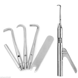 1 Set Dental Automatic Singlehanded Crown Remover Gun set Stainless Steel Dental Surgical Instrument Tools with 3 working tip